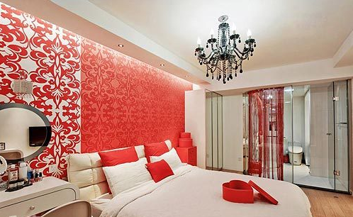giay dan tuong phong cuoi 13 - Trang trí phòng ngủ ấn tượng với giấy dán tường