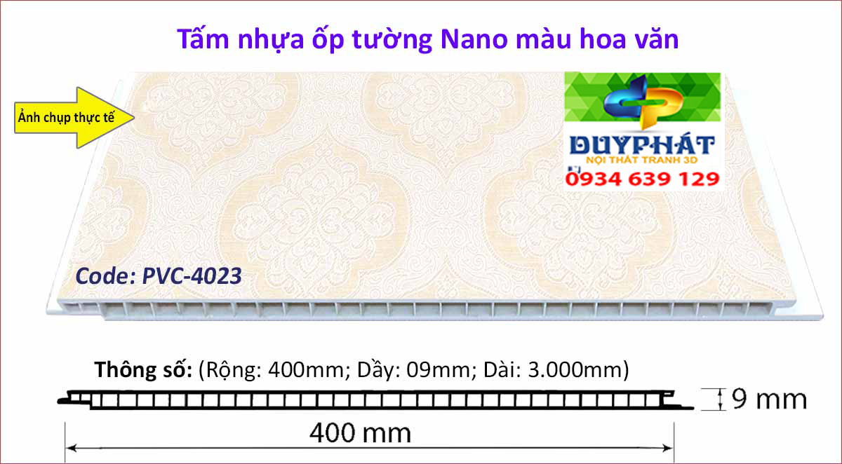 Tam nhua op tuong hoa van PVC 4023 - Tấm-nhựa-ốp-tường-hoa-văn-PVC-4023