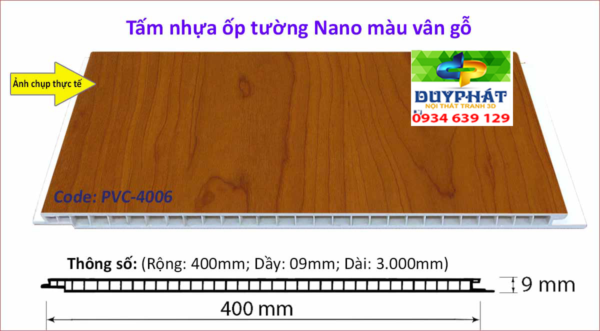 Tam nhua op tuong mau van go PVC 4006 - Tấm-nhựa-ốp-tường-màu-vân-đá-PVC-4006