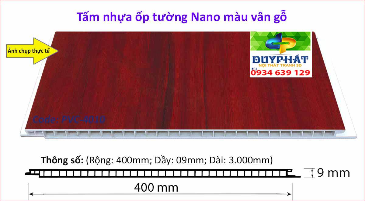 Tam nhua op tuong mau van go PVC 4010 - Tấm-nhựa-ốp-tường-màu-vân-gỗ-PVC-4010