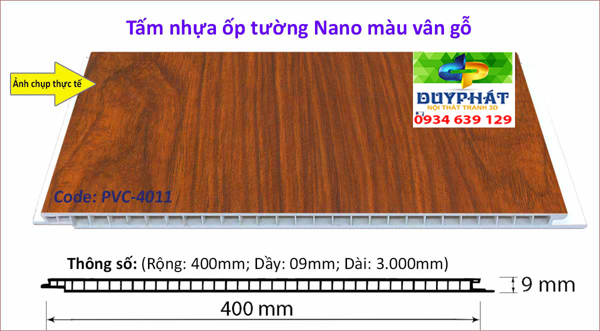 Tam nhua op tuong mau van go PVC 4011 1 - Tấm-nhựa-ốp-tường-màu-vân-gỗ-PVC-4011