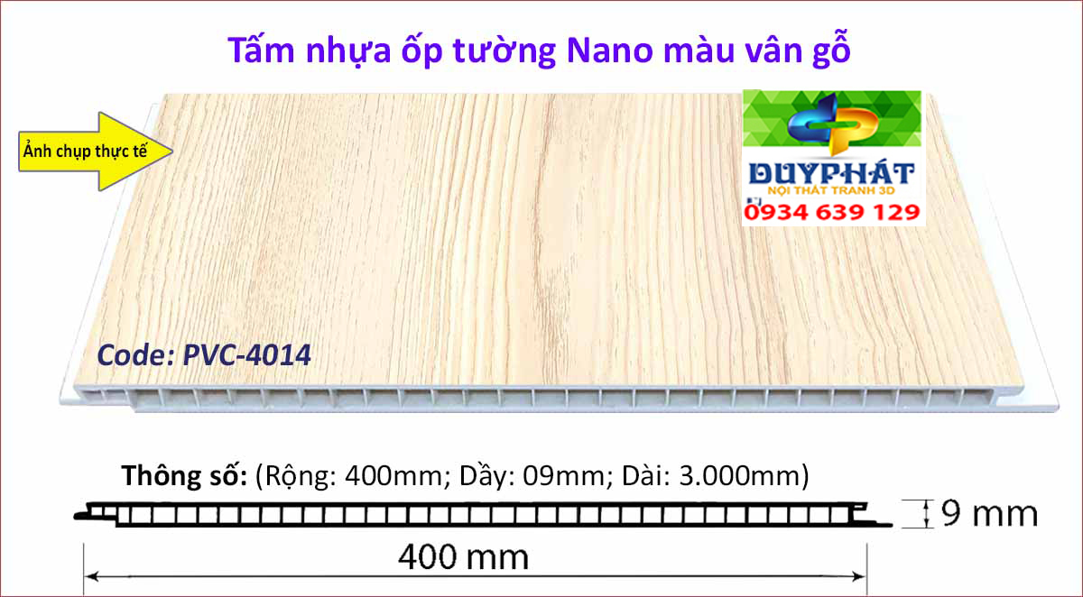 Tam nhua op tuong mau van go PVC 4014 - Tấm-nhựa-ốp-tường-màu-vân-gỗ-PVC-4014