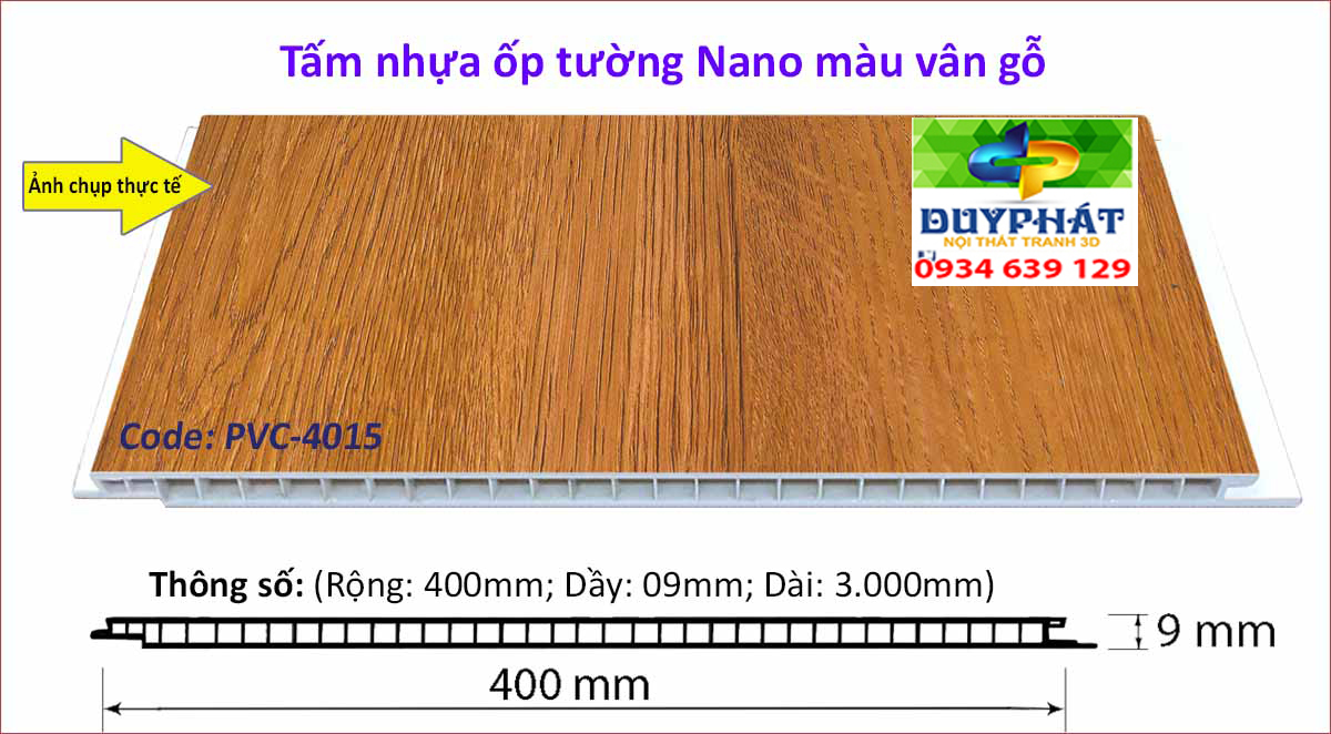 Tam nhua op tuong mau van go PVC 4015 - Tấm-nhựa-ốp-tường-màu-vân-gỗ-PVC-4015