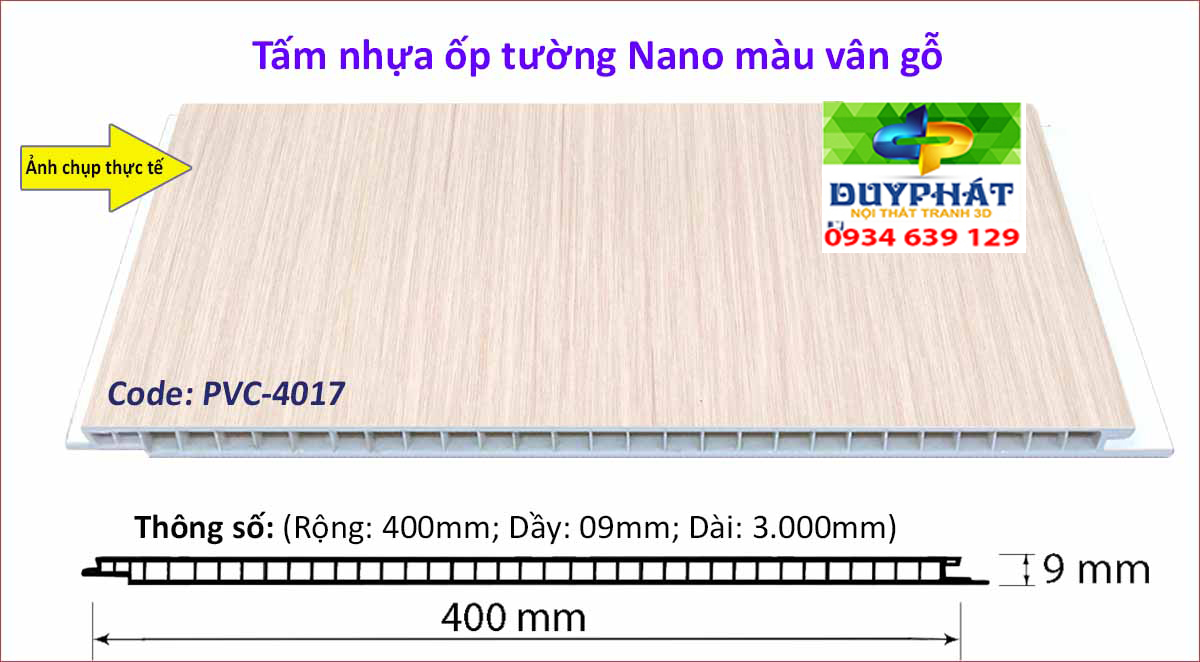 Tam nhua op tuong mau van go PVC 4017 - Tấm-nhựa-ốp-tường-màu-vân-gỗ-PVC-4017