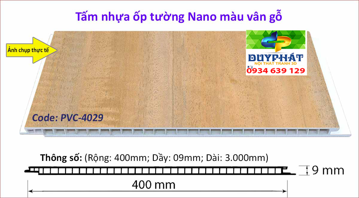 Tam nhua op tuong mau van go PVC 4029 - Tấm-nhựa-ốp-tường-màu-vân-gỗ-PVC-4029