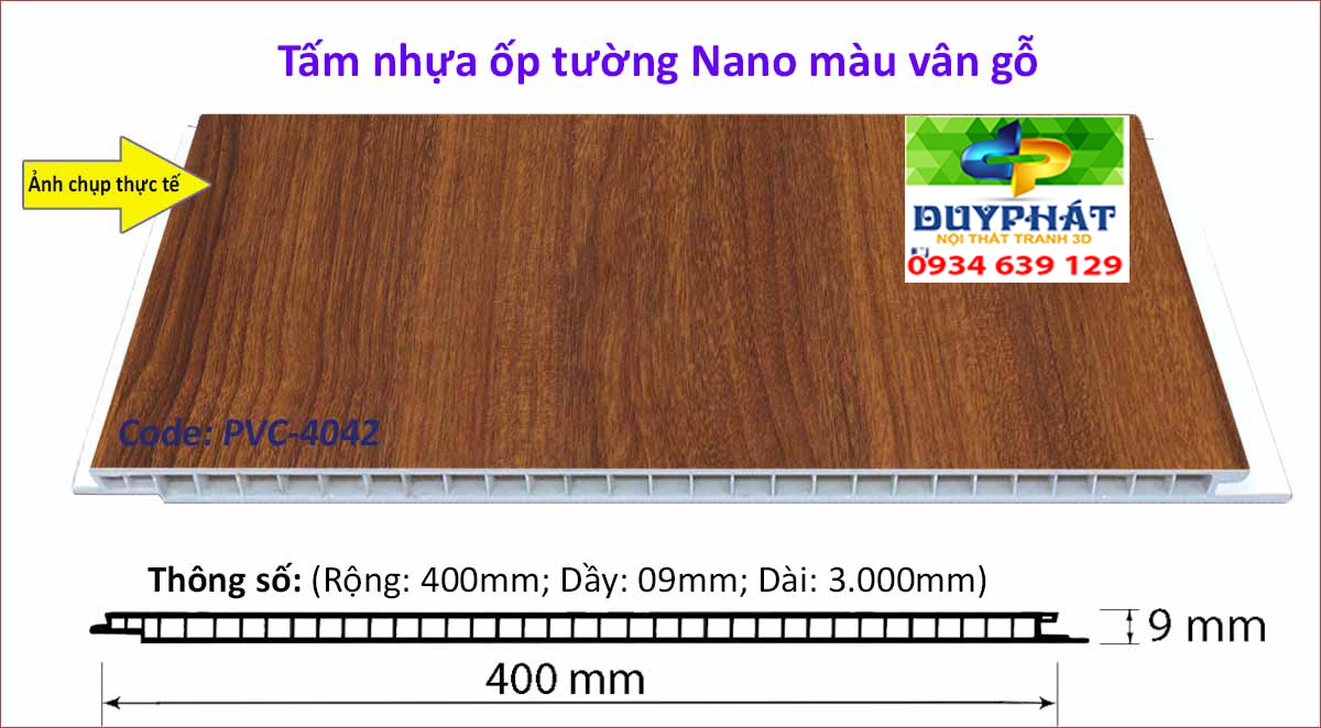 Tam nhua op tuong mau van go PVC 4042 - Tấm-nhựa-ốp-tường-màu-vân-gỗ-PVC-4042