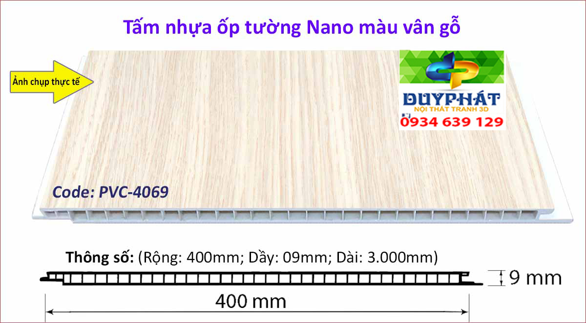 Tam nhua op tuong mau van go PVC 4069 1 - Tấm-nhựa-ốp-tường-màu-vân-gỗ-PVC-4069
