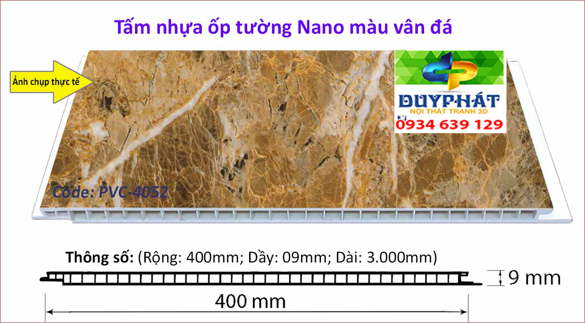 Tam nhua op tuong van da PVC 4052 - Tấm-nhựa-ốp-tường-vân-đá-PVC-4052